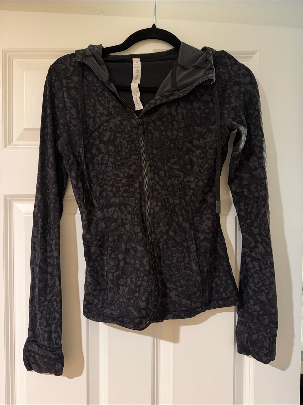 lululemon athletica Black Patterned Hooded Define Jacket